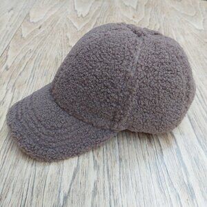 Free People brown taupe fuzzy cap adjustable